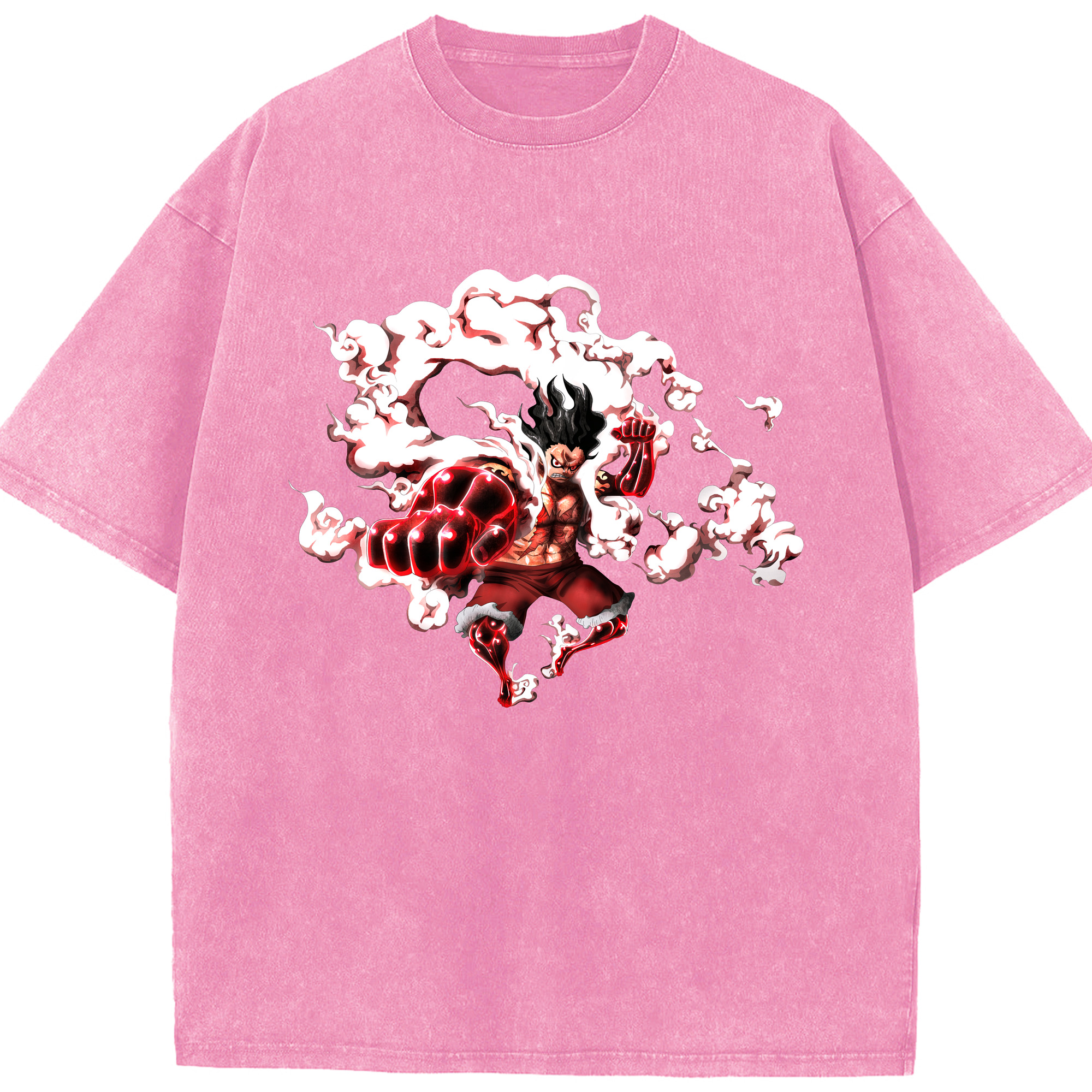 ワンピース モンキー・D・ルフィ ONE PIECE Monkey D. Luffy 綿100% ヴィンテージ風 半袖Tシャツ（フロントプリント）